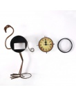 Tooarts gecko z kutego żelaza zegar Retro biurko zegar ścienny dekoracji ręcznie rocznika metalu Home Decor figurka wyciszenie z
