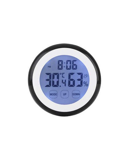 Podświetlenie LCD zegary z tworzywa sztucznego cyfrowy temperatura wilgotność funkcji czasu Mini zegar ścienny kryty stacja pogo