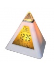 Multicolor hurtownia trójkąt piramidy Bell wyciszenie zegar z budzikiem LED zegar cyfrowy LCD kolorowe zmiana koloru nastrój tró