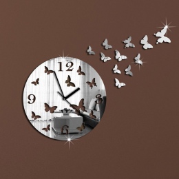 11 motyle rzeźba sztuka nowoczesne luksusowe DIY wymienny 3D lustro kryształowe ścienne naklejka-zegar na ścianę salon dekoracja