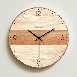 Nowoczesne drewniany ścienny zegar do salonu przedpokoju dekoracyjny skandynawski awangardowy