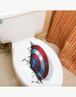 3D żywe kapitan ameryka tarcza przez naklejki ścienne dla dzieci pokoje toaleta Decor Avengers naklejki ścienne Art PVC Mural pl