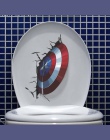 3D żywe kapitan ameryka tarcza przez naklejki ścienne dla dzieci pokoje toaleta Decor Avengers naklejki ścienne Art PVC Mural pl