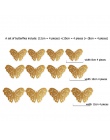 12 sztuk/zestaw złota róża 3D Hollow Butterfly naklejki ścienne Home Decor motyle naklejki dekoracji pokoju dla Wedding Party De