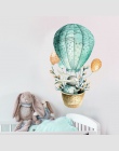 Cartoon naklejki ścienne dekoracja pokoju dla dzieci królik balon na gorące powietrze wystrój domu w stylu nordyckim akwarela ma