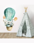 Cartoon naklejki ścienne dekoracja pokoju dla dzieci królik balon na gorące powietrze wystrój domu w stylu nordyckim akwarela ma