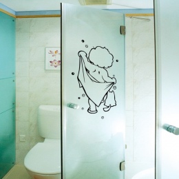 Prysznic szklane drzwi naklejki dla dzieci strój kąpielowy naklejki ścienne śliczne wodoodporne wymienny dla baby łazienka dekor