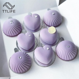 TTLIFE nowy mus ciasto formy 8 otwory serca silikonowe formy do ciast mus francuski deser formy ciasto narzędzia do pieczenia