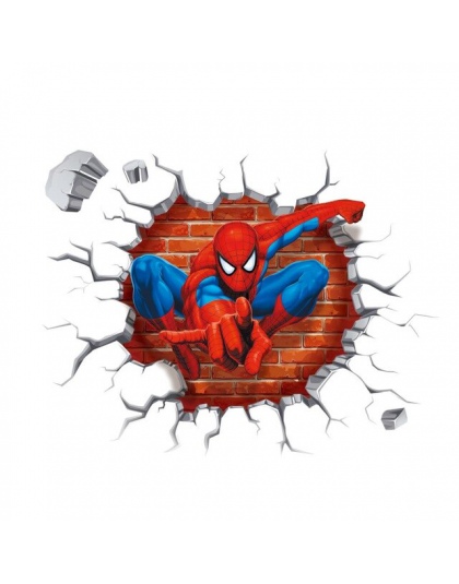 Spiderman naklejki ścienne dla dzieci pokoje naklejki wystrój domu spersonalizowane dla dzieci przedszkole 3D SpiderMan naklejki