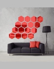 12 sztuk/zestaw 3D Hexagon akrylowe lustro naklejki ścienne DIY Art ścienne dekoracyjne naklejki wystrój domu salon lustrzane na