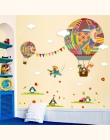 Kolorowy balon na gorące powietrze niedźwiedź żyrafa przedszkole naklejka ścienna do pokoju dla dzieci pokoje dla dzieci pokój c