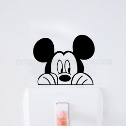 Mickey mouse vinyl kalkomania ścienna dzieci pokój światła przełącznik naklejki Art rzeźba przełącznik dekoracyjne naklejki dla 