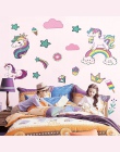 Jednorożec naklejki ścienne kolorowe zwierzęta koń naklejki ścienne dla dzieci dziewczyny pokoju DIY plakat tapety wystrój domu