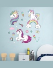 Jednorożec naklejki ścienne kolorowe zwierzęta koń naklejki ścienne dla dzieci dziewczyny pokoju DIY plakat tapety wystrój domu