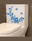 Gorąca wyprzedaż! Kwiat deska klozetowa naklejki ścienne łazienka dekoracji naklejki Decor Butterfly Mural adesivo de parede