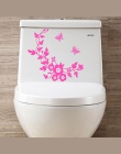 Gorąca wyprzedaż! Kwiat deska klozetowa naklejki ścienne łazienka dekoracji naklejki Decor Butterfly Mural adesivo de parede