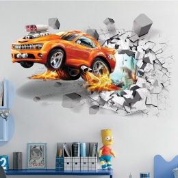 1 pc kreatywny piłka nożna 3D naklejki ścienne koszykówka złamane Wall Art kalkomania naklejka na samochód plakat na ścianie dek
