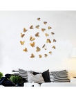 12 sztuk Hollow Cut 3D motyl naklejki ścienne Fansy akrylowy kwiat cięcia lustro motyl naklejki DIY dekoracja pokoju drop ship