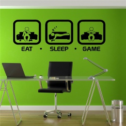 Jedz snu gra naklejka ścienna Joystick do gier gry naklejka naklejki ścienne dla dzieci pokój Home Decor dla graczy Gamer Wall A