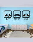 Jedz snu gra naklejka ścienna Joystick do gier gry naklejka naklejki ścienne dla dzieci pokój Home Decor dla graczy Gamer Wall A