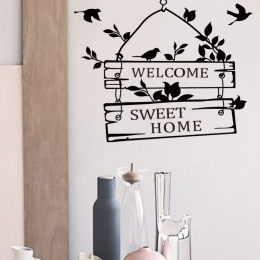 Zapraszamy sweet home znak na drzwi dekoracje ścienne naklejki ZYVA-8253-NA dekoracyjne winylu naklejki ścienne dla domu