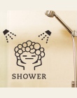 Śmieszne naklejki ścienne szklane drzwi do łazienki śliczne dzieci dziewczyna prysznic naklejki wodoodporne wymienny Vinyl Decor