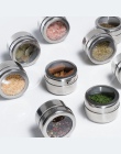 12 sztuk/zestaw jasne pokrywy magnetyczne Spice słoik cynowy Spice Sauce ze stali nierdzewnej do przechowywania słoiki do magazy