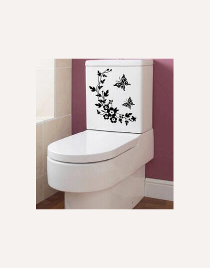 Motyl kwiat naklejki ścienne dla dzieci pokoje WC WC naklejki naklejki do łazienki vinilos decorativos para paredes