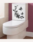 Motyl kwiat naklejki ścienne dla dzieci pokoje WC WC naklejki naklejki do łazienki vinilos decorativos para paredes