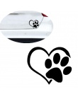 Tapety naklejki ścienne zwierzęta domowe są Paw Print z serce pies kot winylowa tablica naścienna okna samochodu zderzak ściany 