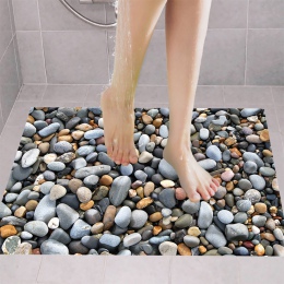 Dekoracyjne samoprzylepne wodoodporne naklejki podłogowe PCV do przytwierdzenia na kafelkach do łazienki w kamienie