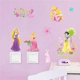Cartoon fairy księżniczka naklejki ścienne dla dzieci dzieci sypialnia naklejka ścienna mural artystyczny dziewczyny pokoju prze