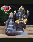 NOOLIM Ganesha cofaniu kadzidła palnika słoń boga godło pomyślny i sukces ceramiczne stożek Censer wystrój domu z 20 pc szyszki