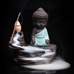 Cofaniu kadzidła palnika ceramiczne mały mnich stojak na kadzidła Home Decor aromaterapia buddy Censer + 20 sztuk kadzidełka