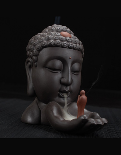 Cofaniu kadzidła palnika kreatywna dekoracja do domu ceramiczny budda uchwyt kadzidła buddyjski Censer + 10 sztuk kadzidełka