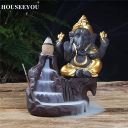 Ceramiczny kadzielnik z przepływem zwrotnym w kształcie słonia oryginalny modny efektowy do domku salonu