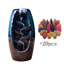 Ceramiczny kadzielnik w kształcie podłużnego walca z kaskadami aromaterapia ozdobny do pachnących kadzidełek na prezent