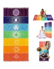 Rainbow Boho Beach Mat Mandala koc paski Wall Hanging Tapestry szalik mata do jogi LBShipping