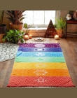 Rainbow Boho Beach Mat Mandala koc paski Wall Hanging Tapestry szalik mata do jogi LBShipping