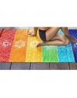 Rainbow Boho Beach Mat Mandala koc paski Wall Hanging Tapestry szalik mata do jogi LBShipping