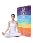 Rainbow Boho Beach Mat Mandala koc paski Wall Hanging Tapestry szalik mata do jogi LBShipping