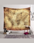 Nordic styl w stylu Vintage mapa świata gobelin poliester ręcznik plażowy poliester cienki koc joga szal Mat