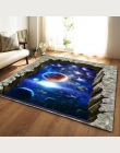Nordic 3D drukowane duże dywany Galaxy Space Cat maty miękkie flanelowe dywaniki antypoślizgowe dywan dla pokoju gościnnego wyst