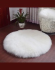 Miękkie sztuczne dywan z owczej skóry krzesło pokrywa sztuczna wełna ciepły włochaty dywan poduszka na siedzenie okrągłe dywanik