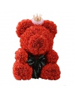2018 hurtowych tanie 40 cm czerwony niedźwiedź róża miś sztuczny kwiat róży dekoracji boże narodzenie prezenty dla kobiet walent