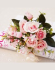 13 głowice jedwabne róże bukiet panny młodej ślub dekoracje świąteczne dla domu wazon, w których utrzymuje się zwierzęta ozdobne