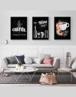 Kawy czarny plakat na płótnie i drukuj wall art malowidła HD dla kuchnia restauracja jadalnia wystrój pokoju obraz modułowy na ś