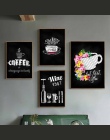 Kawy czarny plakat na płótnie i drukuj wall art malowidła HD dla kuchnia restauracja jadalnia wystrój pokoju obraz modułowy na ś