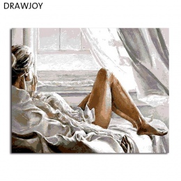 Obraz dekoracyjny do samodzielnego pomalowania według numerów cyfrowy obraz olejny na płótnie piękna pani Wall Art