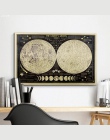 Całkowite zaćmienie księżyca Retro księżyc papier pakowy plakat dom i kuchnia Cafe dekoracyjne malarstwo prezenty wystrój domu i